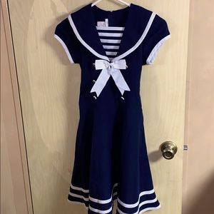 Bonnie Jean Sailor Dress Girls’ sz 10 Navy/White